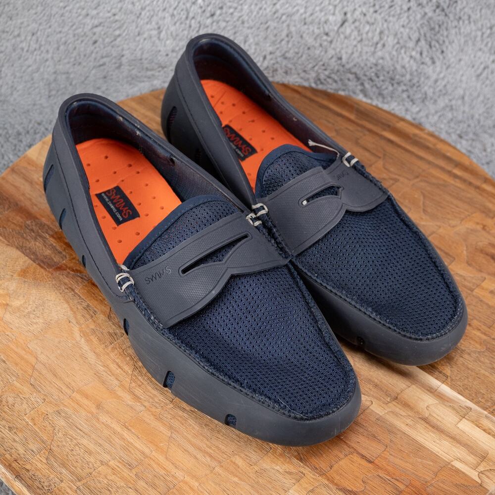 Swims‎ Ultra Light Penny Loafter Washable Boat Deck Shoes Mens Sz 8 Blue Orange